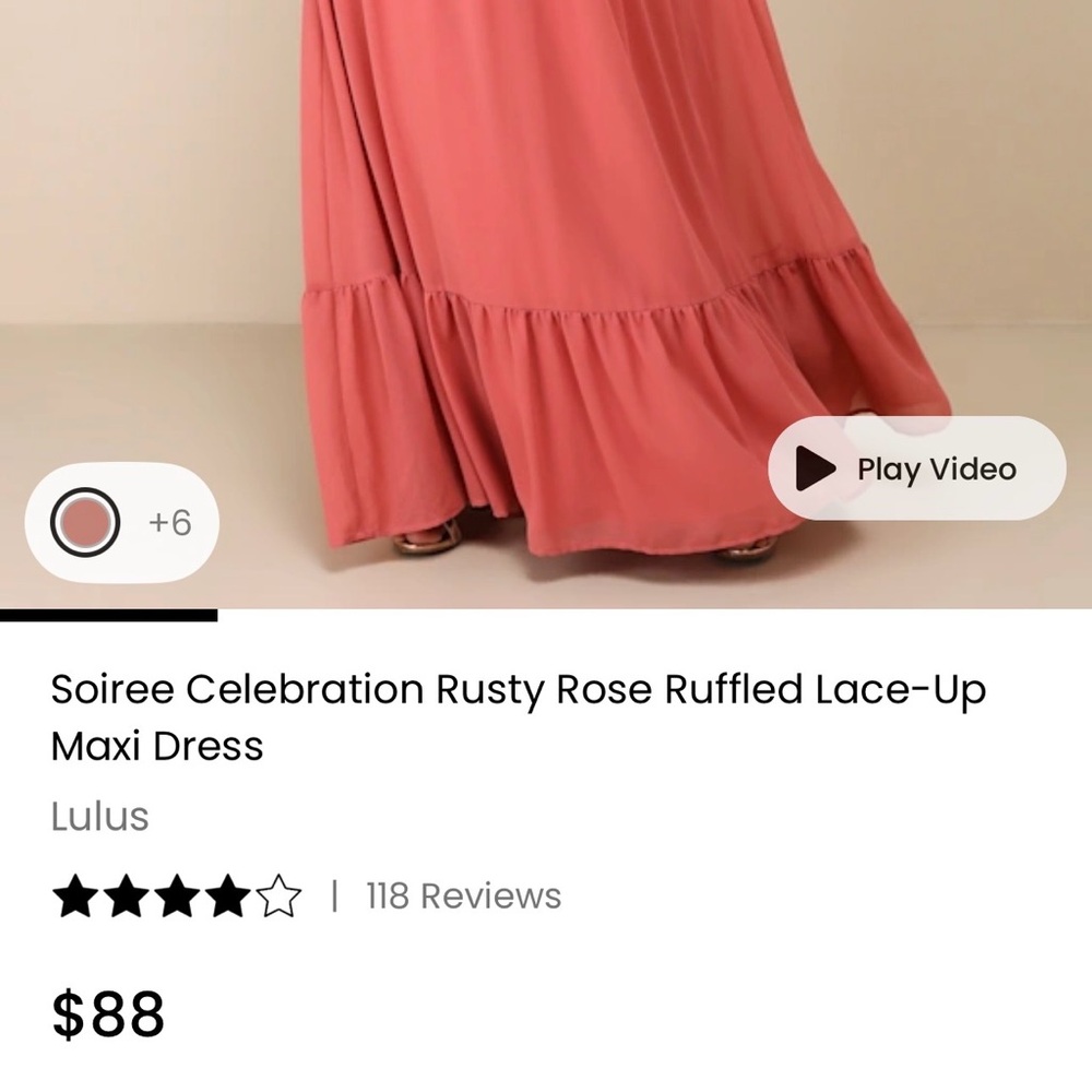 Lulu's Coral Ruffle Maxi Dress - Picture 4 of 7